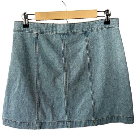 Dickies Button Front Short Jean Skirt Large - Picture 2 of 4